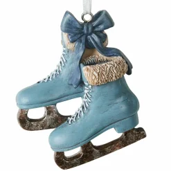 Christbaumschmuck^LOBERON Anhänger 4er Set Papeta blau