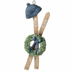 Christbaumschmuck^LOBERON Anhänger 4er Set Papeta blau