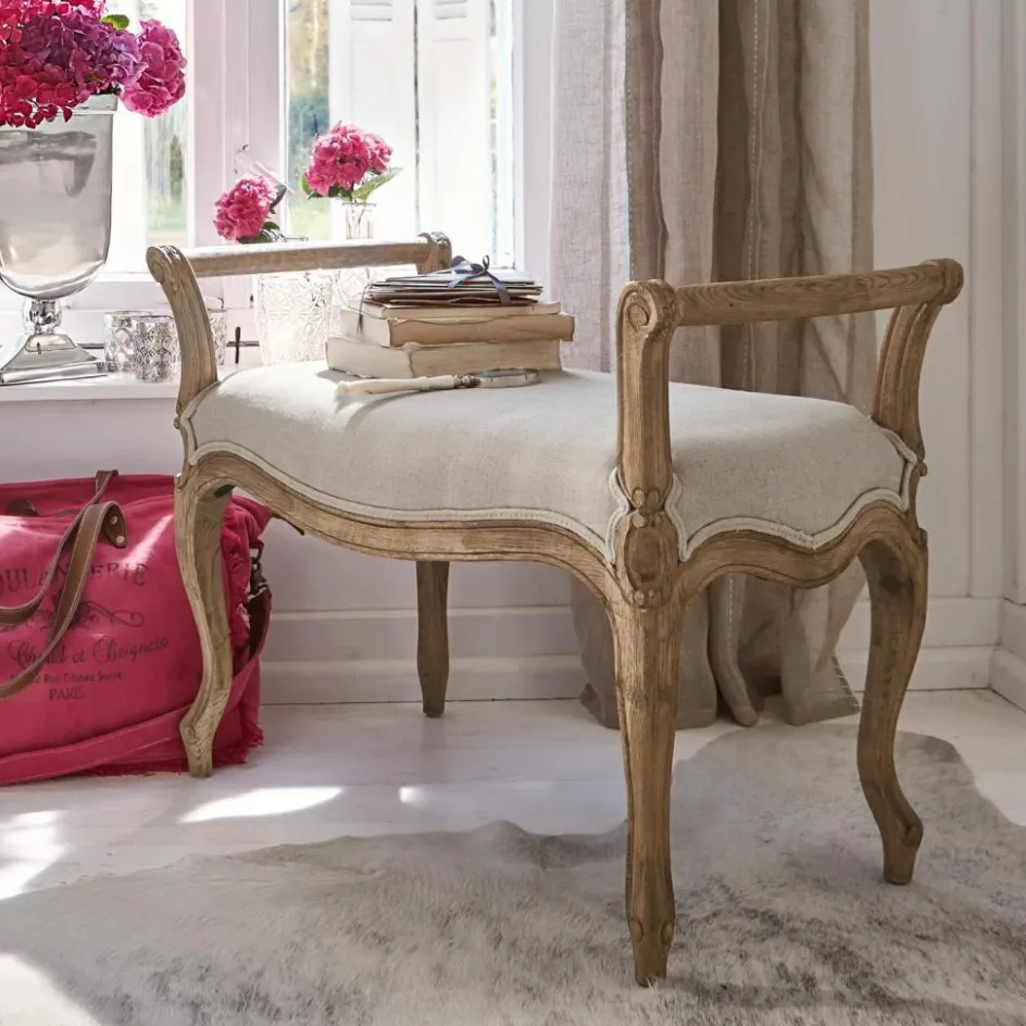 Bänke|Sitzmöbel^LOBERON Bank Pierremont creme/antikbraun