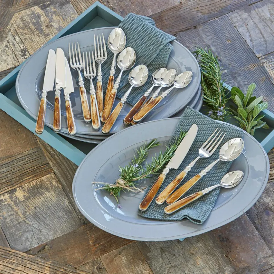 Besteck|Besteck^LOBERON Besteck Bigeste silber/braun