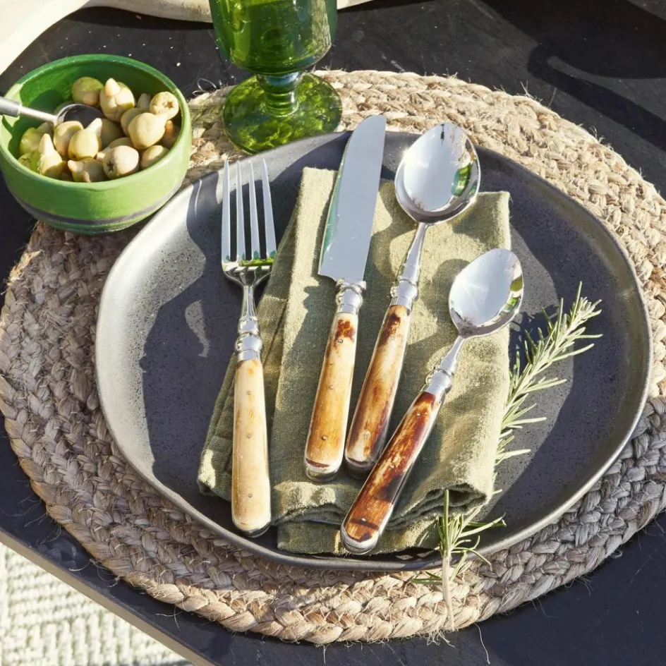 Besteck|Besteck^LOBERON Besteck Bigeste silber/braun