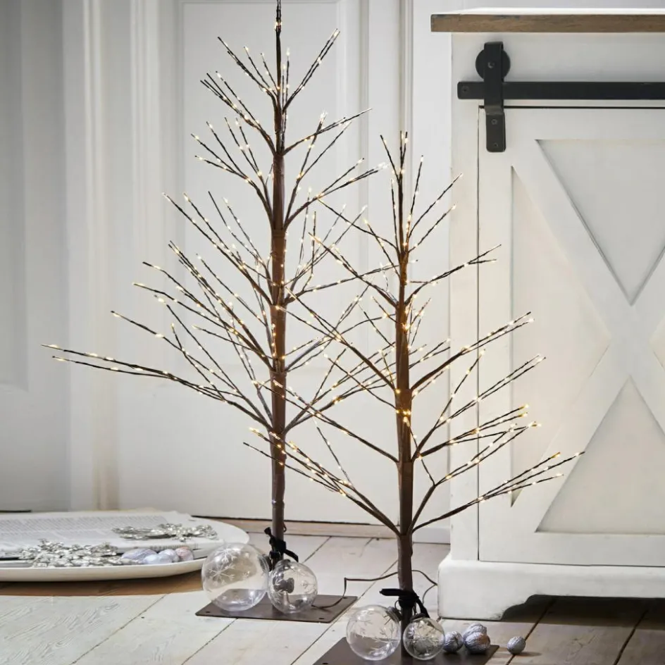 Beleuchtete Weihnachtsdeko^LOBERON Deko-Baum 2er Set Hellerud Rot">