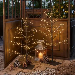 Beleuchtete Weihnachtsdeko^LOBERON Deko-Baum 2er Set Hellerud Rot">