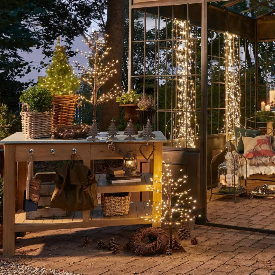 Beleuchtete Weihnachtsdeko^LOBERON Deko-Baum 2er Set Hellerud Rot">