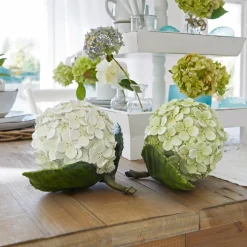 Kunst- & Trockenblumen|Dekoration^LOBERON Dekoblume 2er Set Hortensie grün/weiß