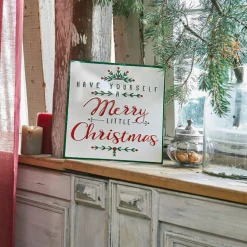 Weihnachtliche Deko-Objekte^LOBERON Deko-Schild Merry Merry