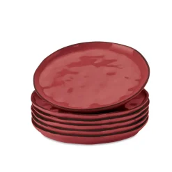 Geschirr|Geschirr^LOBERON Dessertteller 6er Set Biarré rot