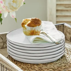 Geschirr|Geschirr^LOBERON Dessertteller 6er Set Biarré weiß