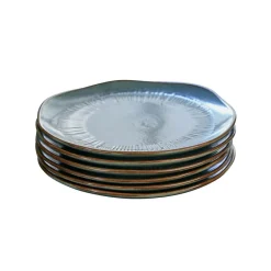 Geschirr|Geschirr^LOBERON Dessertteller 6er Set Périers türkis/braun