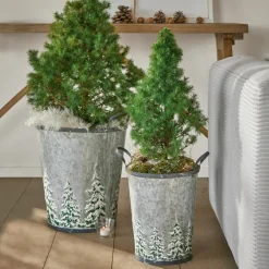 Weihnachtliche Deko-Objekte^LOBERON Eimer 2er Set Pavie