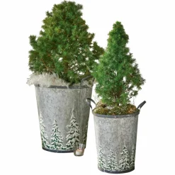 Weihnachtliche Deko-Objekte^LOBERON Eimer 2er Set Pavie