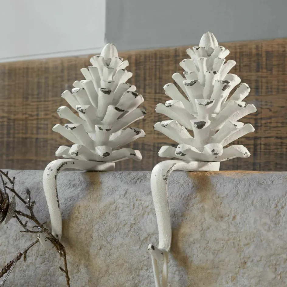 Weihnachtliche Deko-Objekte^LOBERON Eisenzapfen 2er Set Firenza antikweiß