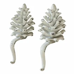 Weihnachtliche Deko-Objekte^LOBERON Eisenzapfen 2er Set Firenza antikweiß