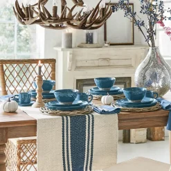 Geschirr|Geschirr^LOBERON Geschirr 30er Set Biarré blau