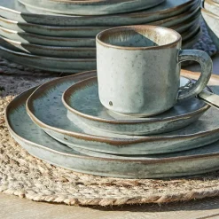 Geschirr|Geschirr^LOBERON Geschirr 30er Set Biarré türkis/braun