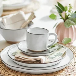 Geschirr|Geschirr^LOBERON Geschirr 30er Set Biarré weiß