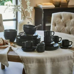 Geschirr|Geschirr^LOBERON Geschirr 30er Set Biarré schwarz