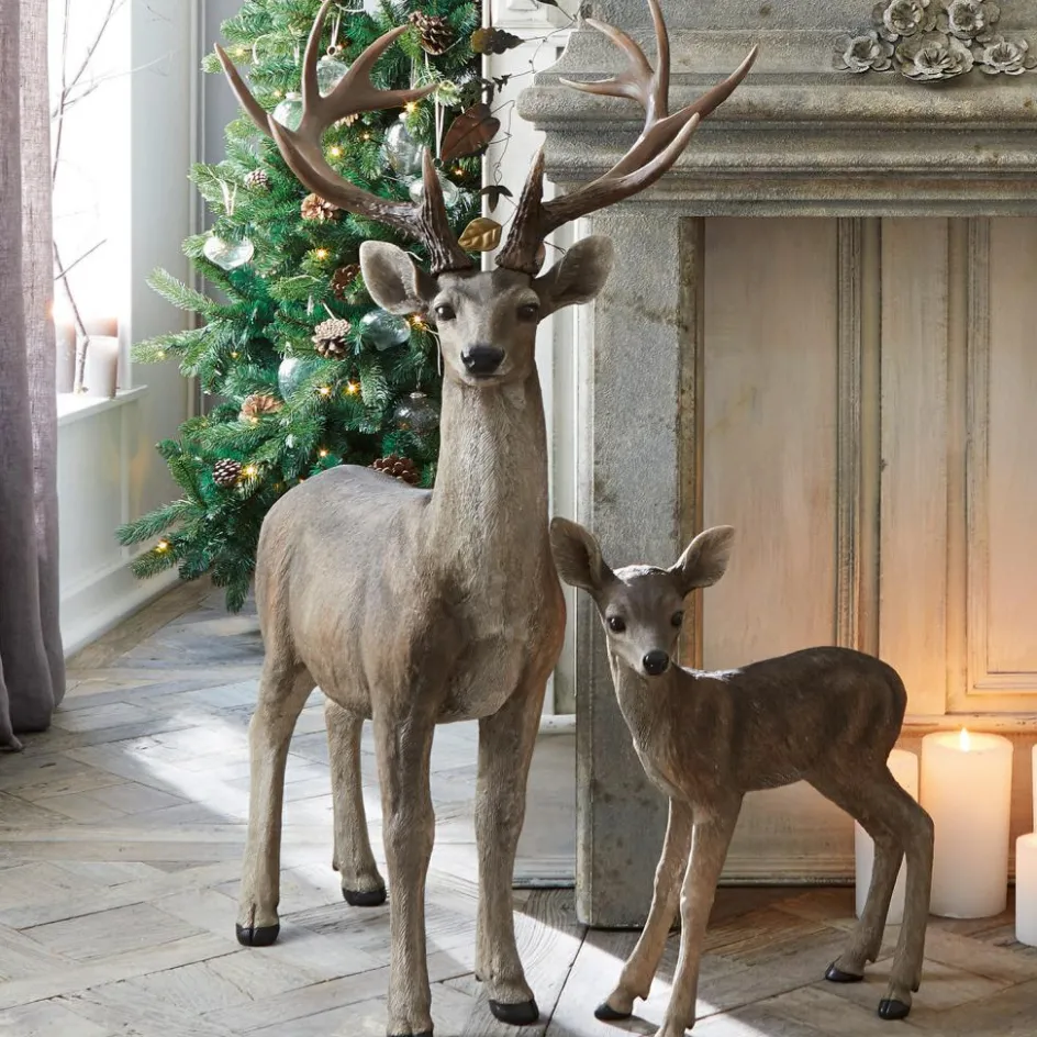 Weihnachtsfiguren^LOBERON Hirsch Storm antikbraun