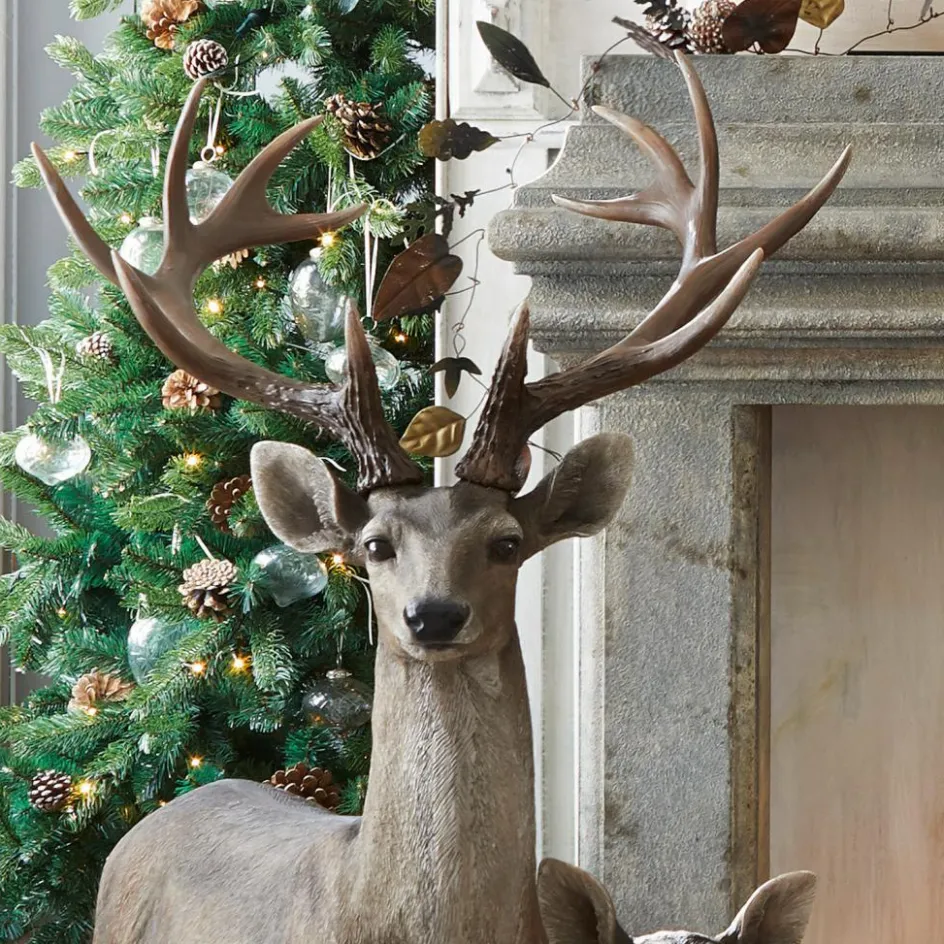 Weihnachtsfiguren^LOBERON Hirsch Storm antikbraun