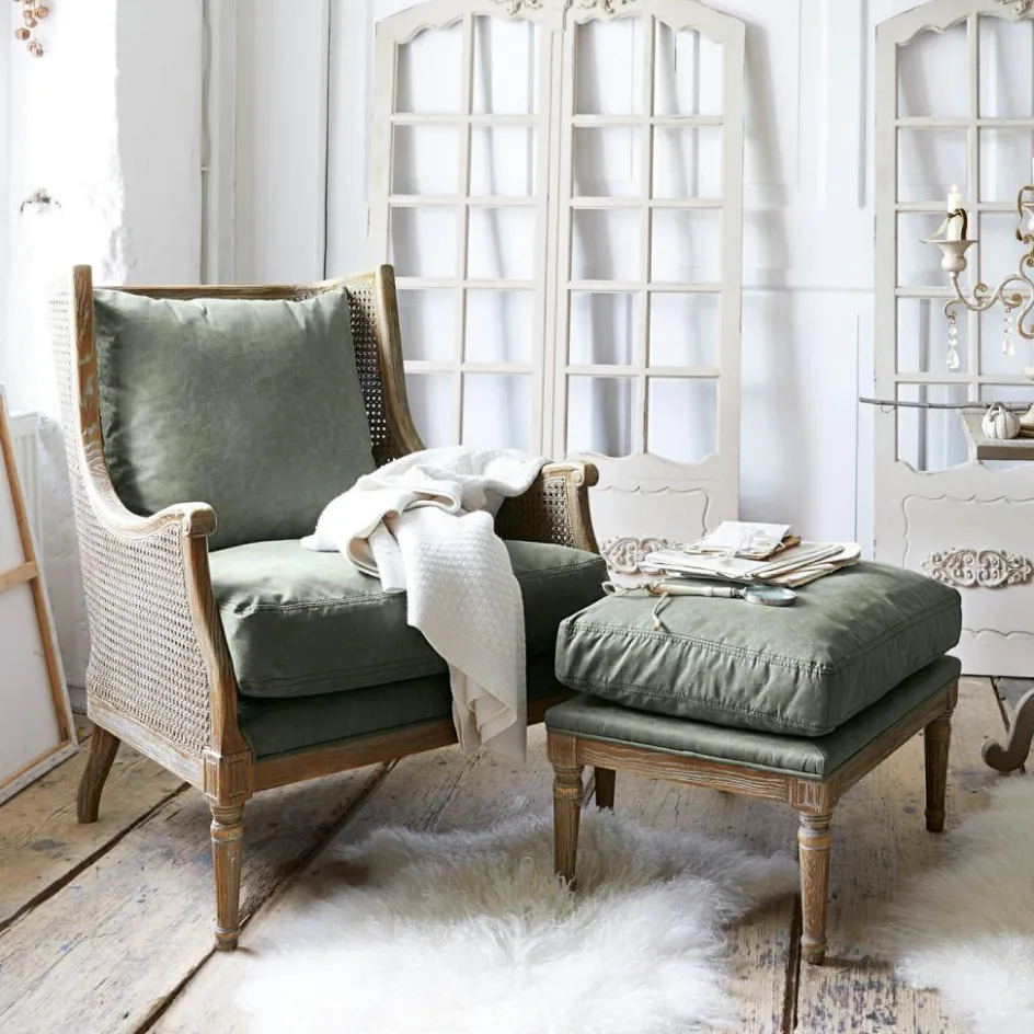 Hocker & Poufs|Sitzmöbel^LOBERON Hocker Greenbrier antikbraun/grün