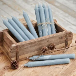 Kerzen|Kerzenhalter^LOBERON Kerze 12er Set Bauceau graublau