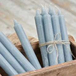 Kerzen|Kerzenhalter^LOBERON Kerze 12er Set Bauceau graublau