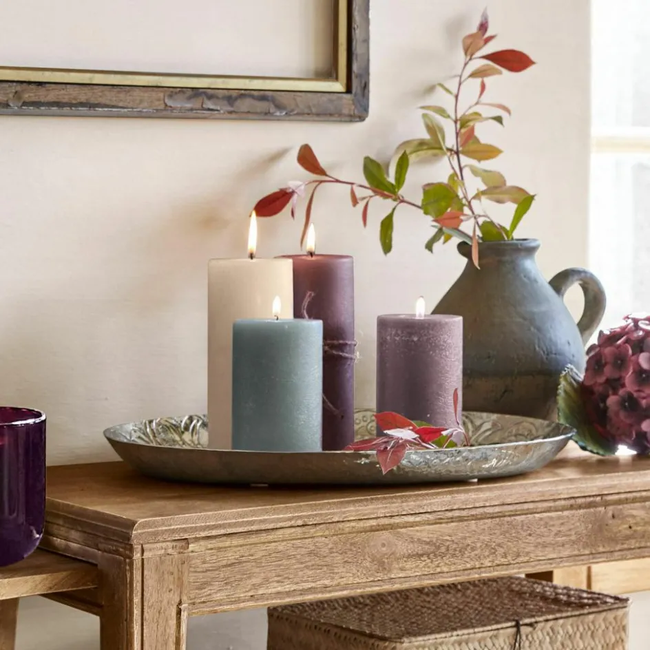 Kerzen|Kerzenhalter^LOBERON Kerze 4er Set Berekua grau/taupe/lila