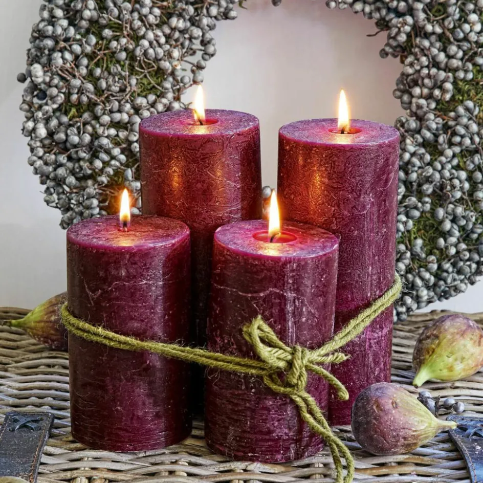 Kerzen|Kerzenhalter^LOBERON Kerze 4er Set Berekua lila