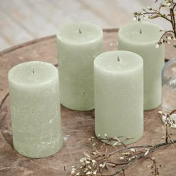Kerzen|Kerzenhalter^LOBERON Kerze 4er Set Braga salbei
