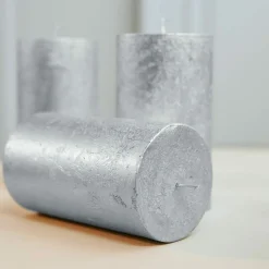 Kerzen|Kerzenhalter^LOBERON Kerze 4er Set Braga silber