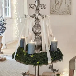 Kerzen|Kerzenhalter^LOBERON Kerze 4er Set Braga graublau