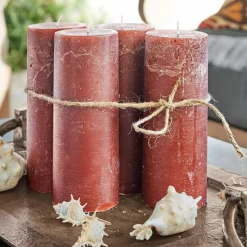 Kerzen|Kerzenhalter^LOBERON Kerze 4er Set Homel rostrot