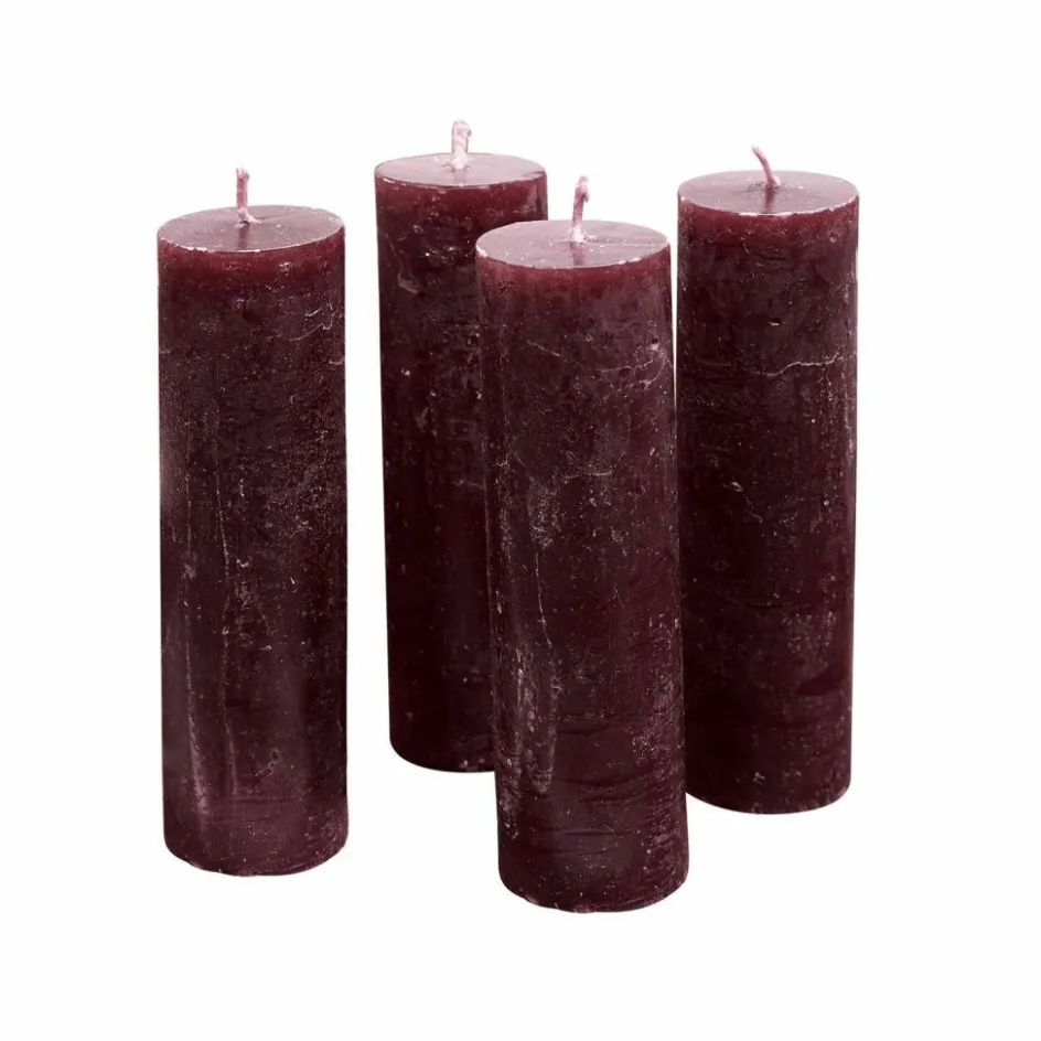 Kerzen|Kerzenhalter^LOBERON Kerze 4er Set Muriel bordeaux