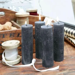 Kerzen|Kerzenhalter^LOBERON Kerze 4er Set Muriel anthrazit