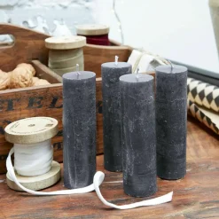 Kerzen|Kerzenhalter^LOBERON Kerze 4er Set Muriel anthrazit