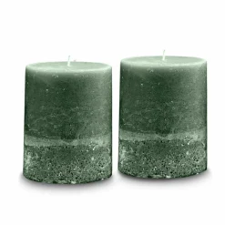 Kerzen|Kerzenhalter^LOBERON Kerze 2er Set Oviedo grün