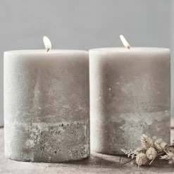 Kerzen|Kerzenhalter^LOBERON Kerze 2er Set Oviedo taupe