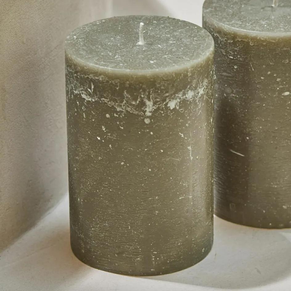 Kerzen|Kerzenhalter^LOBERON Kerze 2er Set Oviedo olivgrün