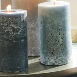 Kerzen|Kerzenhalter^LOBERON Kerze 5er Set Panagra blau/grau