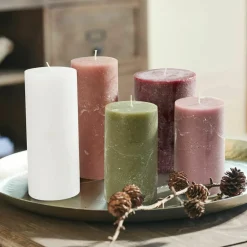 Kerzen|Kerzenhalter^LOBERON Kerze 5er Set Panagra creme/rosa/grün