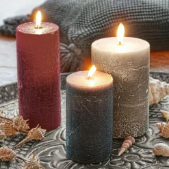 Kerzen|Kerzenhalter^LOBERON Kerze 3er Set Pretin bunt