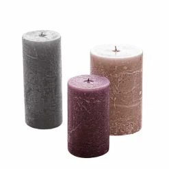 Kerzen|Kerzenhalter^LOBERON Kerze 3er Set Pretin rosa/lila/grau