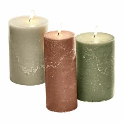 Kerzen|Kerzenhalter^LOBERON Kerze 3er Set Salis orange/grün