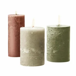 Kerzen|Kerzenhalter^LOBERON Kerze 3er Set Salis orange/grün