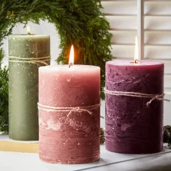 Kerzen|Kerzenhalter^LOBERON Kerze 3er Set Salis rosa/grün