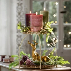 Kerzen|Kerzenhalter^LOBERON Kerze 3er Set Salis rosa/grün