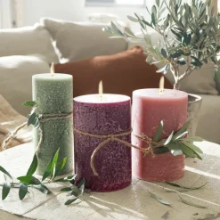 Kerzen|Kerzenhalter^LOBERON Kerze 3er Set Salis rosa/grün