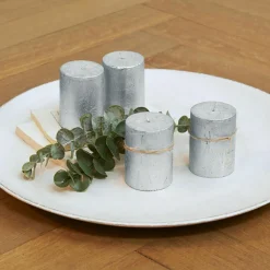Kerzen|Kerzenhalter^LOBERON Kerze 4er Set Virrans silber