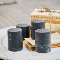 Kerzen|Kerzenhalter^LOBERON Kerze 4er Set Virrans anthrazit