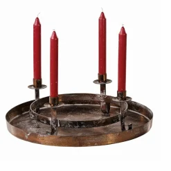 Kerzenständer|Tabletts & Etageren^LOBERON Kerzenkranz mit Tablett Ivremont